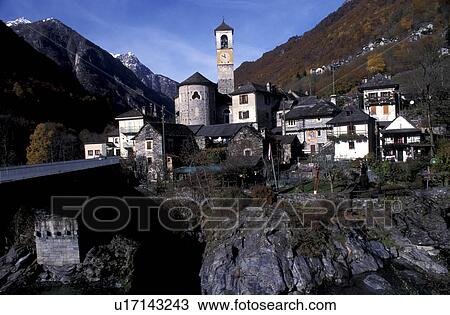 Stock Image - commune, Bernhard, church, canton, CAN clay/tone, ansiedung. Fotosearch