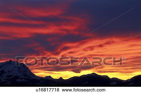 lichtstimmung, calf, clouds, color play, evening light, landscape, mountain View Large Photo Image Stock Photo - lichtstimmung, calf, clouds, color play, evening light, landscape, mountain. Fotosearch