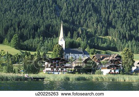 Stock Image - bergland, ansiedung, austria, Austria, architecture, Alps. Fotosearch