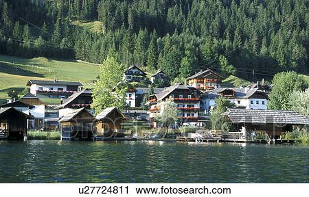 Stock Image - bergland, ansiedung, austria, Austria, architecture, Alps. Fotosearch