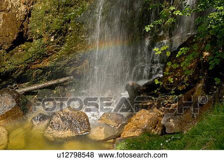 Stock Photo - grÅ¸n, scenery, austria, waters, aquatic, waterfall, detail. Fotosearch