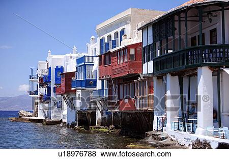 View of island houses and sea View Large Photo Image Stock Photo - View of island houses and sea. Fotosearch