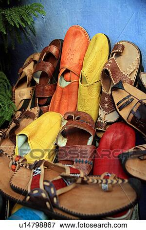 Stock Photo - Moroccan slippers for sale. Fotosearch