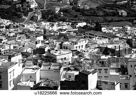 Stock Photograph - View of Chefchauen town, Morocco. Fotosearch