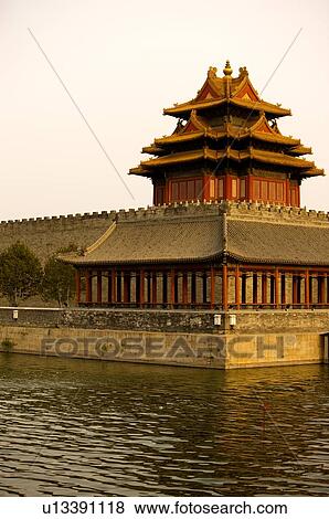 Stock Photo - China, Beijing, moat in castle Gugong. Fotosearch