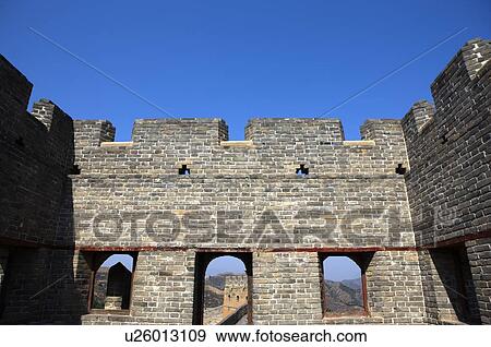 China, Beijing, The Great Wall, detail of brickwork View Large Photo Image Stock Photo - China, Beijing, The Great Wall, detail of brickwork. Fotosearch