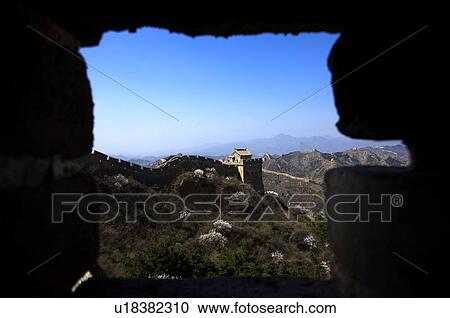 China, Jinshanling, A view through an window of The Great Wall View Large Photo Image Stock Image - China, Jinshanling, A view through an window of The Great Wall. Fotosearch