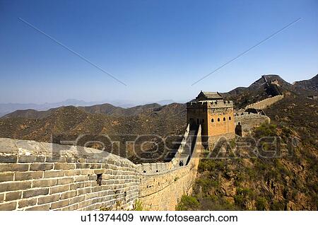 China, Jinshanling, Great Wall View Large Photo Image Stock Photo - China, Jinshanling, Great Wall. Fotosearch