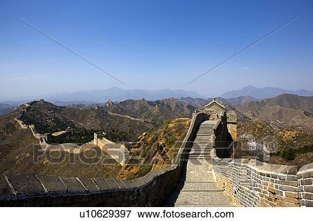 China, Jinshanling, The Great wall View Large Photo Image Stock Photo - China, Jinshanling, The Great wall. Fotosearch