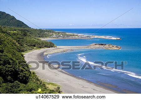 Stock Photo - Coastline in Taitung County, Taipei. Fotosearch