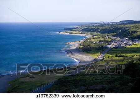 Stock Photo - Coastline scenery, Taitung County, Taiwan. Fotosearch