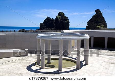 Stock Photo - Human Rights Memorial Park and General Rock, a rock shaped like a General, on Green Island, Taitung County, Taiwan. Fotosearch