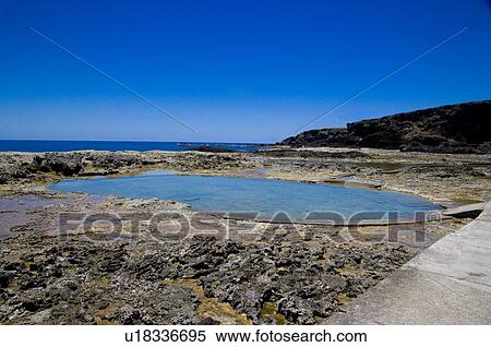 Stock Photography - Jhaorih Saltwater Hot Spring, Green Island, Taitung County, Taiwan. Fotosearch