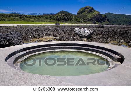 Jhaorih Saltwater Hot Spring on Green Island, one of three known undersea hot springs in the world, Taitung County, Taiwan View Large Photo Image Stock Photo - Jhaorih Saltwater Hot Spring on Green Island, one of three known undersea hot springs in the world, Taitung County, Taiwan. Fotosearch