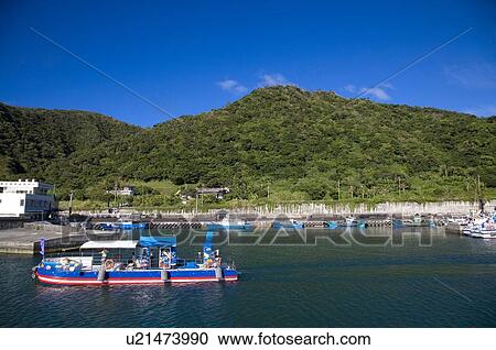 Stock Image - Nanliao Harbor on Green Island, Tiatung County, Taiwan. Fotosearch