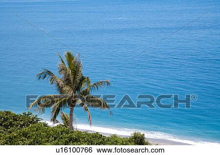 Stock Photograph - View of the beach from the Southern Cross-Island Highway, also know as Taiwan Highway no. 20, Taitung County, Taiwan. Fotosearch