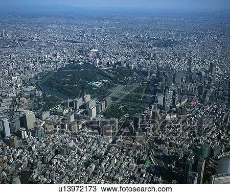 Stock Image - Aerial view of Tokyo, Japan. Fotosearch