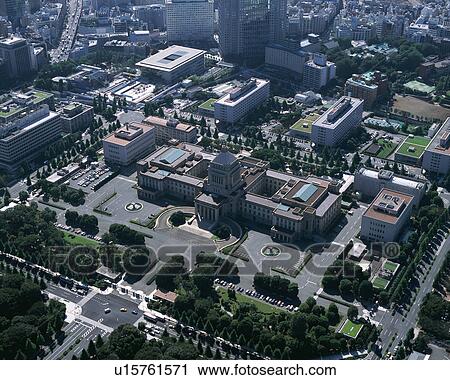 Stock Image - Aerial view of Tokyo, Japan. Fotosearch