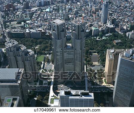 Stock Image - Aerial view of Tokyo, Japan. Fotosearch