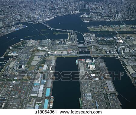 Stock Image - Aerial view of Tokyo, Japan. Fotosearch