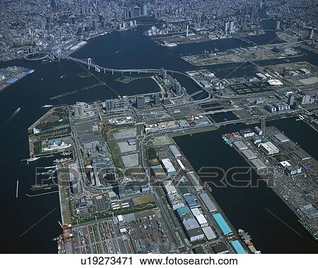 Stock Image - Aerial view of Tokyo, Japan. Fotosearch