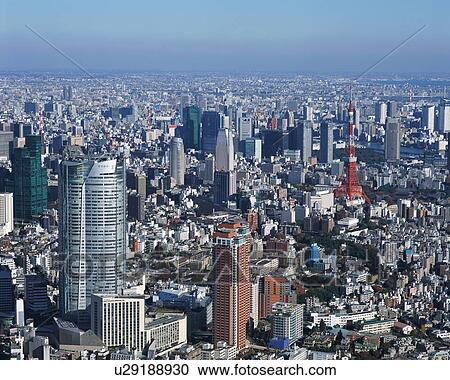 Aerial view of Tokyo, Japan View Large Photo Image Stock Image - Aerial view of Tokyo, Japan. Fotosearch