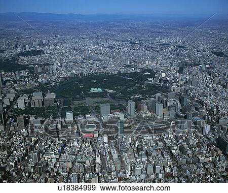 Stock Photo - Aerial view of Tokyo, Japan. Fotosearch