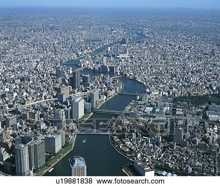 Stock Photo - Aerial view of Tokyo, Japan. Fotosearch