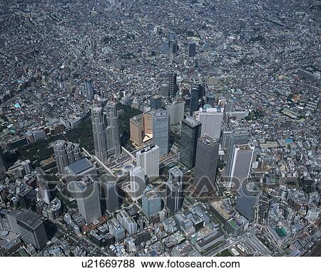 Stock Photo - Aerial view of Tokyo, Japan. Fotosearch