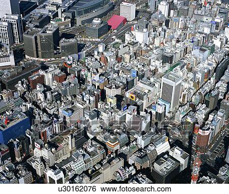 Aerial view of Tokyo, Japan View Large Photo Image Stock Photograph - Aerial view of Tokyo, Japan. Fotosearch