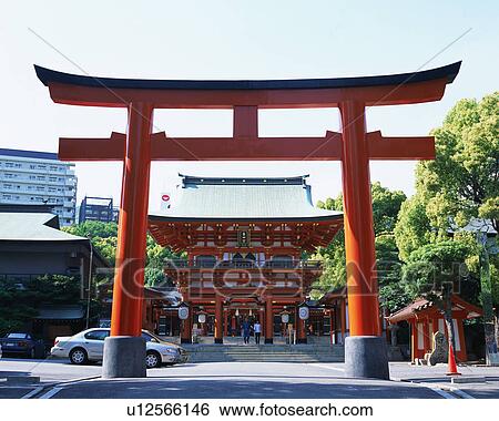 Stock Photograph - Ikuta Shrine, Kobe, Hyogo Prefecture, Japan. Fotosearch