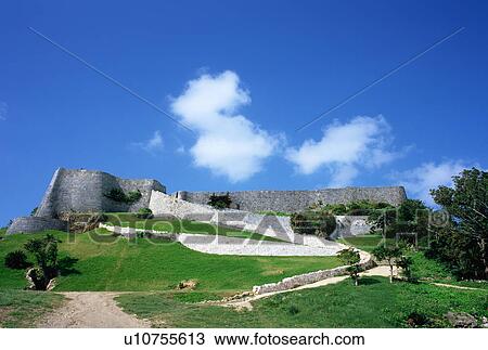 Stock Image - Katsuren gusuku castle ruins, Okinawa Prefecture, Japan. Fotosearch