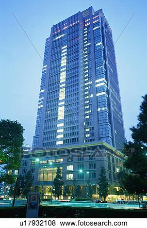 Stock Photo - Marunouchi building at night. Fotosearch