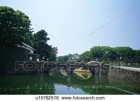 Stock Photograph - Nijubashi Bridge, The Imperial Palace, Tokyo, Japan. Fotosearch