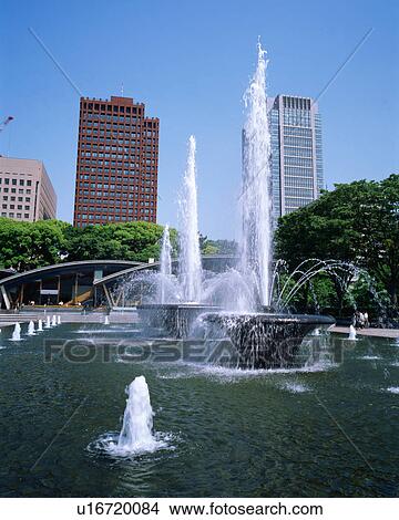 Fountain in a park, Tokyo, Japan View Large Photo Image Picture - Fountain in a park, Tokyo, Japan. Fotosearch