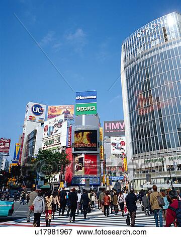 People crossing street in Shibuya, Tokyo, Japan View Large Photo Image Stock Photo - People crossing street in Shibuya, Tokyo, Japan. Fotosearch
