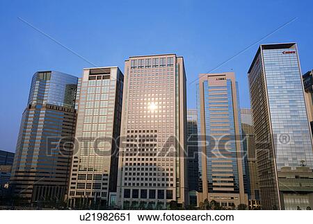 Stock Image - Skyscrapers, Shinagawa, Minato Ward, Tokyo, Japan. Fotosearch