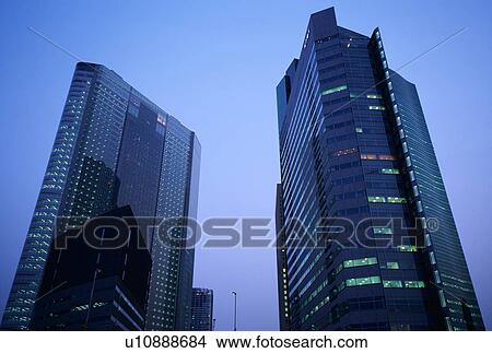 Picture - Skyscrapers, Shiodome, Minato Ward, Tokyo, Japan. Fotosearch