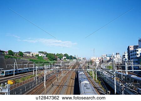 Train running in Tokyo, Japan View Large Photo Image Stock Image - Train running in Tokyo, Japan. Fotosearch