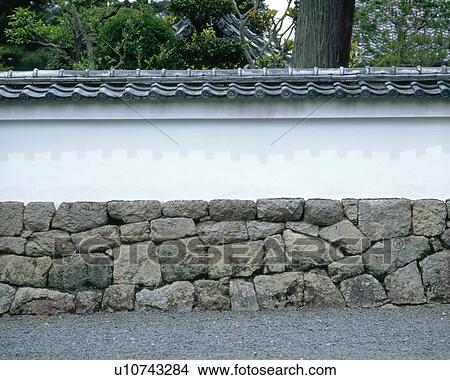Picture - Stone wall, Japan. Fotosearch