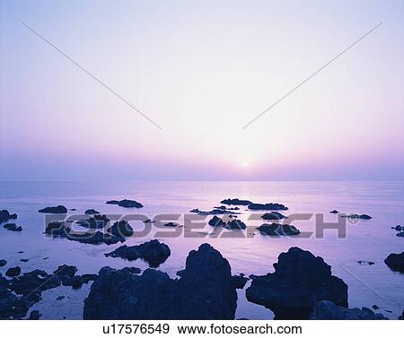 Stock Photo - Sunset in Iwate Prefecture, Japan. Fotosearch