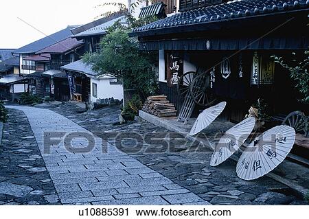 Japanese style inns in Magome, Nagano, Japan View Large Photo Image Stock Image - Japanese style inns in Magome, Nagano, Japan. Fotosearch