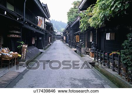 Stock Photograph - Old houses in Takayama, Gifu, Japan. Fotosearch