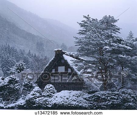 Snow covered house in Shirakawa Village, Gifu, Japan View Large Photo Image Stock Photography - Snow covered house in Shirakawa Village, Gifu, Japan. Fotosearch
