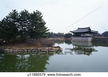 Anapji Pond, Seoul, Korea View Large Photo Image Stock Photo - Anapji Pond, Seoul, Korea. Fotosearch