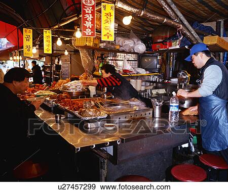 Food stand in Seoul, Korea View Large Photo Image Stock Photo - Food stand in Seoul, Korea. Fotosearch