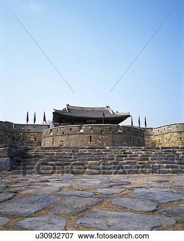 Stock Photo - Hwaseong Fortress, Suwon, Korea. Fotosearch
