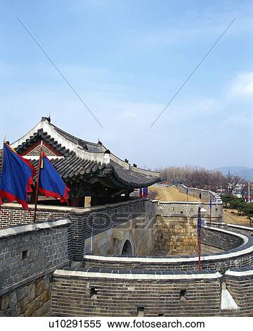 Stock Photography - Hwaseong Fortress, Suwon, Korea. Fotosearch