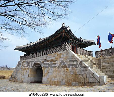 Stock Photography - Hwaseong Fortress, Suwon, Korea. Fotosearch