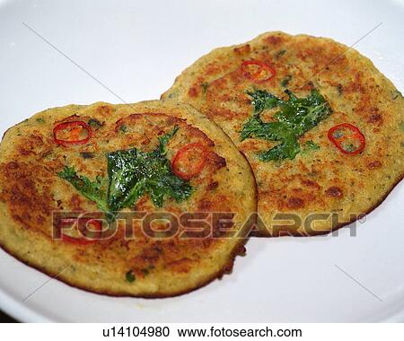 Korean vegetable pancake View Large Photo Image Stock Image - Korean vegetable pancake. Fotosearch